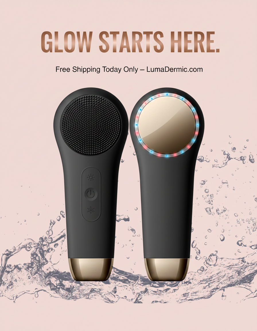 Sonic Cleansing Brush Black — bristle and LED sides 8