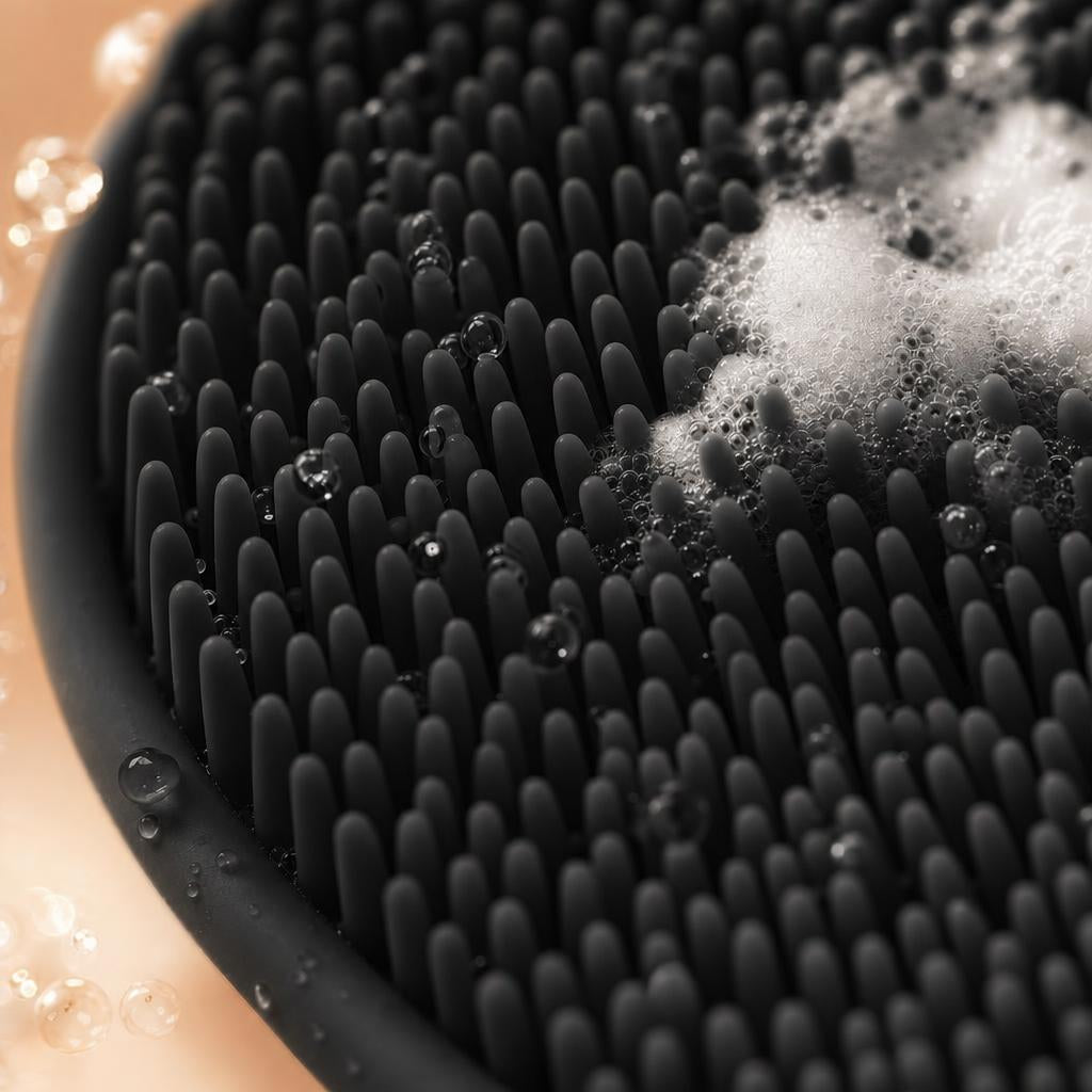 Black silicone brush bristles close-up 7